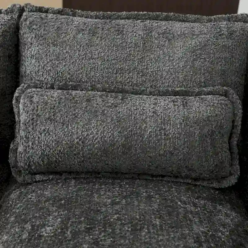 Gray U-Shape Sectional Sofa, Chenille, Seats 5–7