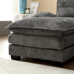 Gray U-Shape Sectional Sofa, Chenille, Seats 5–7