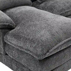 Gray U-Shape Sectional Sofa, Chenille, Seats 5–7