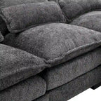 Gray U-Shape Sectional Sofa, Chenille, Seats 5–7