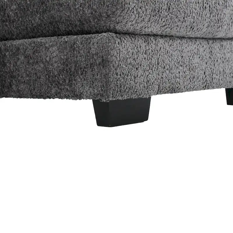 Gray U-Shape Sectional Sofa, Chenille, Seats 5–7