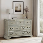 Commode à 7 tiroirs en chêne ancien, style campagnard, à usage unique