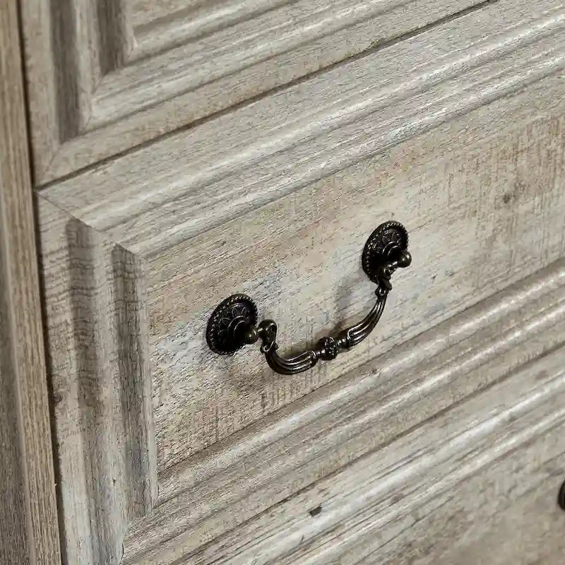 Commode à 7 tiroirs en chêne ancien, style campagnard, à usage unique