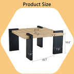 Table basse carrée, naturelle/noyer, plateau MDF, pour 1 à 2 personnes