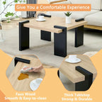 Table basse carrée, naturelle/noyer, plateau MDF, pour 1 à 2 personnes