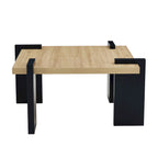 Table basse carrée, naturelle/noyer, plateau MDF, pour 1 à 2 personnes