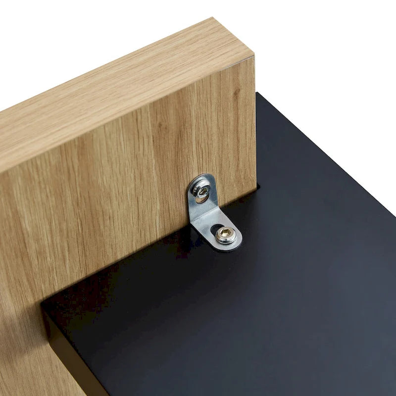 Table basse carrée, naturelle/noyer, plateau MDF, pour 1 à 2 personnes