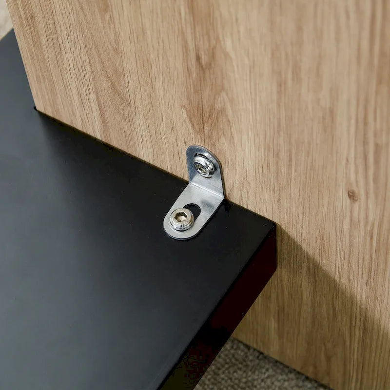 Table basse carrée, naturelle/noyer, plateau MDF, pour 1 à 2 personnes