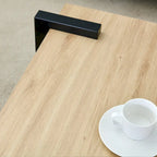 Table basse carrée, naturelle/noyer, plateau MDF, pour 1 à 2 personnes