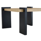 Table basse carrée, naturelle/noyer, plateau MDF, pour 1 à 2 personnes