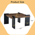 Table basse carrée, naturelle/noyer, plateau MDF, pour 1 à 2 personnes