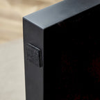 Table basse carrée, naturelle/noyer, plateau MDF, pour 1 à 2 personnes