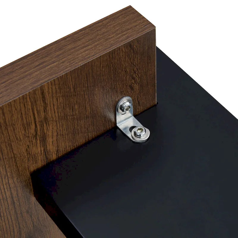 Table basse carrée, naturelle/noyer, plateau MDF, pour 1 à 2 personnes