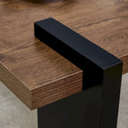 Table basse carrée, naturelle/noyer, plateau MDF, pour 1 à 2 personnes