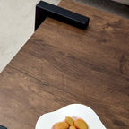 Table basse carrée, naturelle/noyer, plateau MDF, pour 1 à 2 personnes