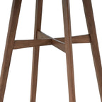Table de bar ronde, Noyer/Noir, 2 personnes, plateau de 80 cm, hauteur de 99 cm