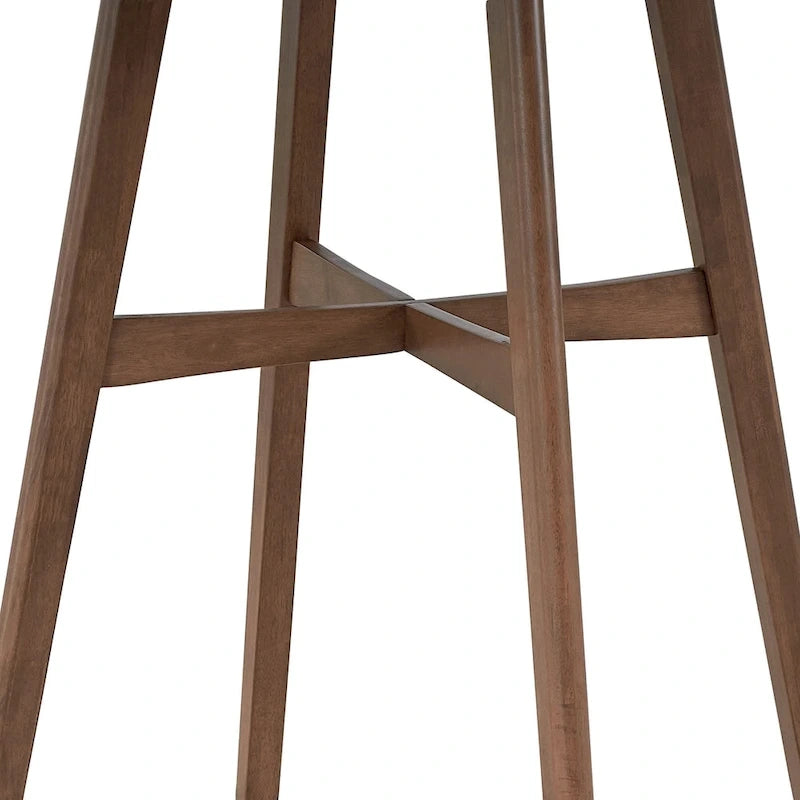 Table de bar ronde, Noyer/Noir, 2 personnes, plateau de 80 cm, hauteur de 99 cm