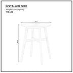 Table de bar ronde, Noyer/Noir, 2 personnes, plateau de 80 cm, hauteur de 99 cm