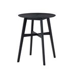 Table de bar ronde, Noyer/Noir, 2 personnes, plateau de 80 cm, hauteur de 99 cm