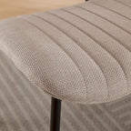 Beige / Grey Armless Upholstered Dining Chair with Metal Legs, Set of 2