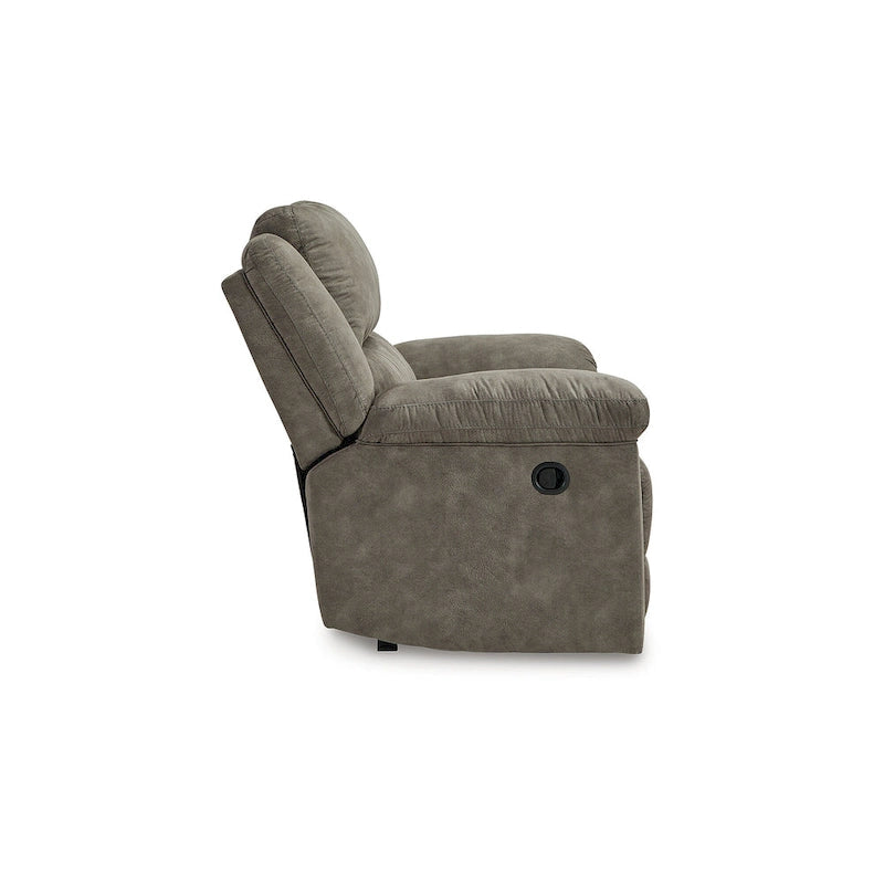 Brown Faux Leather Oversized Pull-Tab Recliner, Seats 2