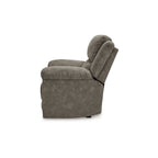 Brown Faux Leather Oversized Pull-Tab Recliner, Seats 2