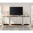 WAMPAT 116.5  W Large Farmhouse TV Stand for TVs up to 120, Entertainment Center with 15 Drawers