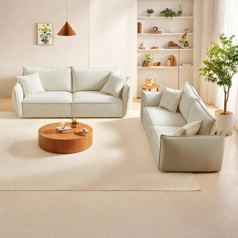 Black / Light Green / Beige Convertible Sleeper Sofa, 6-Seat Modular Style