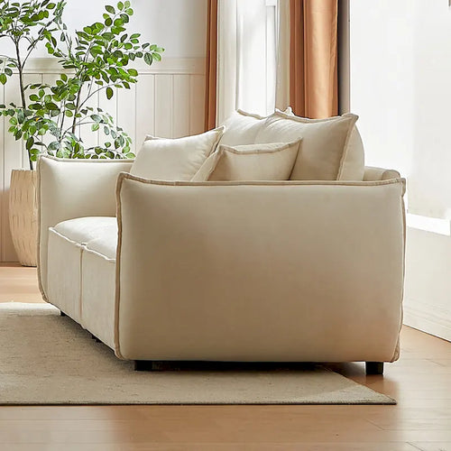 Black / Light Green / Beige Convertible Sleeper Sofa, 6-Seat Modular Style