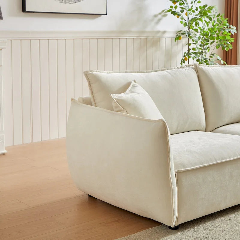 Black / Light Green / Beige Convertible Sleeper Sofa, 6-Seat Modular Style