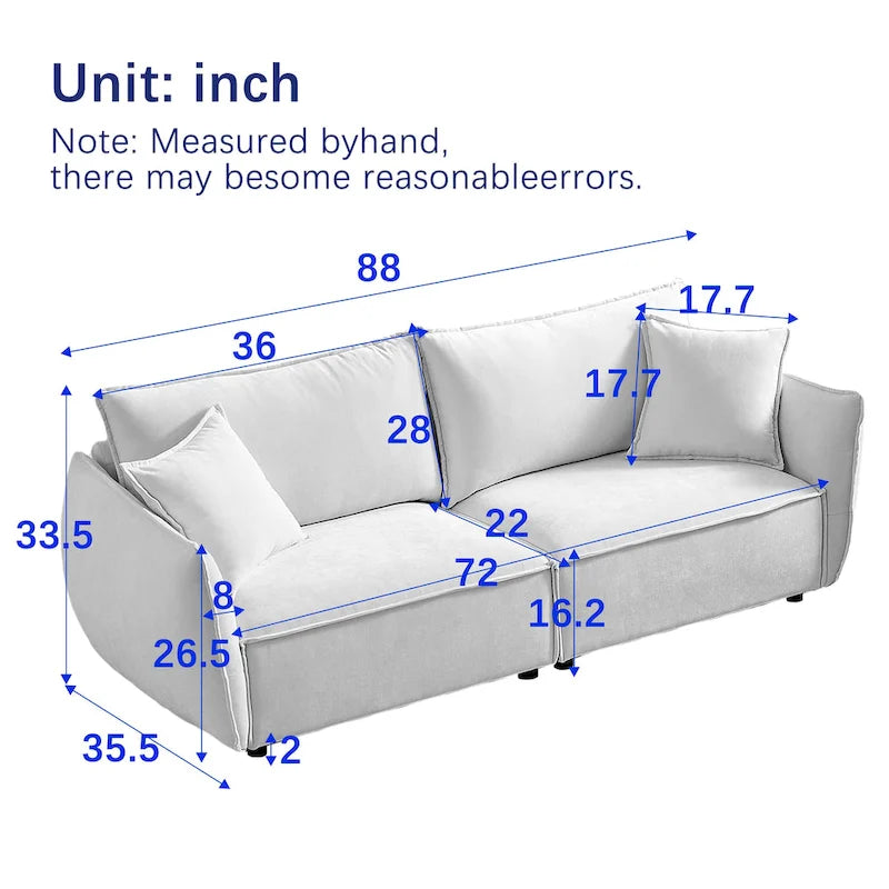 Black / Light Green / Beige Convertible Sleeper Sofa, 6-Seat Modular Style