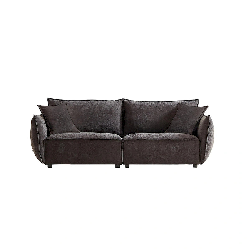 Black / Light Green / Beige Convertible Sleeper Sofa, 6-Seat Modular Style