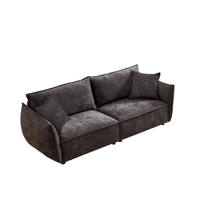 Black / Light Green / Beige Convertible Sleeper Sofa, 6-Seat Modular Style