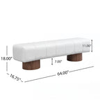 Beige PU Upholstered Dining Bench, Seats 2-3