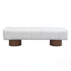 Beige PU Upholstered Dining Bench, Seats 2-3