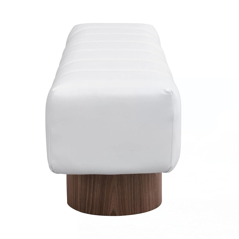 Beige PU Upholstered Dining Bench, Seats 2-3