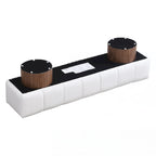 Beige PU Upholstered Dining Bench, Seats 2-3