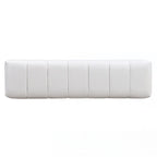 Beige PU Upholstered Dining Bench, Seats 2-3