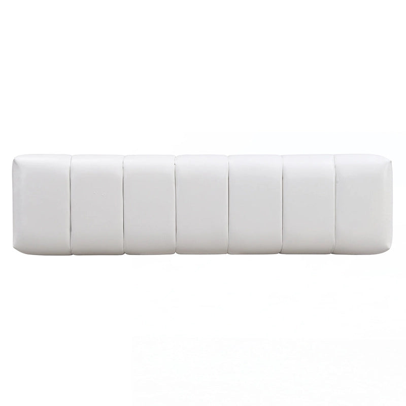 Beige PU Upholstered Dining Bench, Seats 2-3