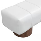 Beige PU Upholstered Dining Bench, Seats 2-3