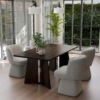 Grey / Green / Orange / Beige Boucle Swivel Dining Chair, Set of 2