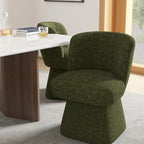 Grey / Green / Orange / Beige Boucle Swivel Dining Chair, Set of 2
