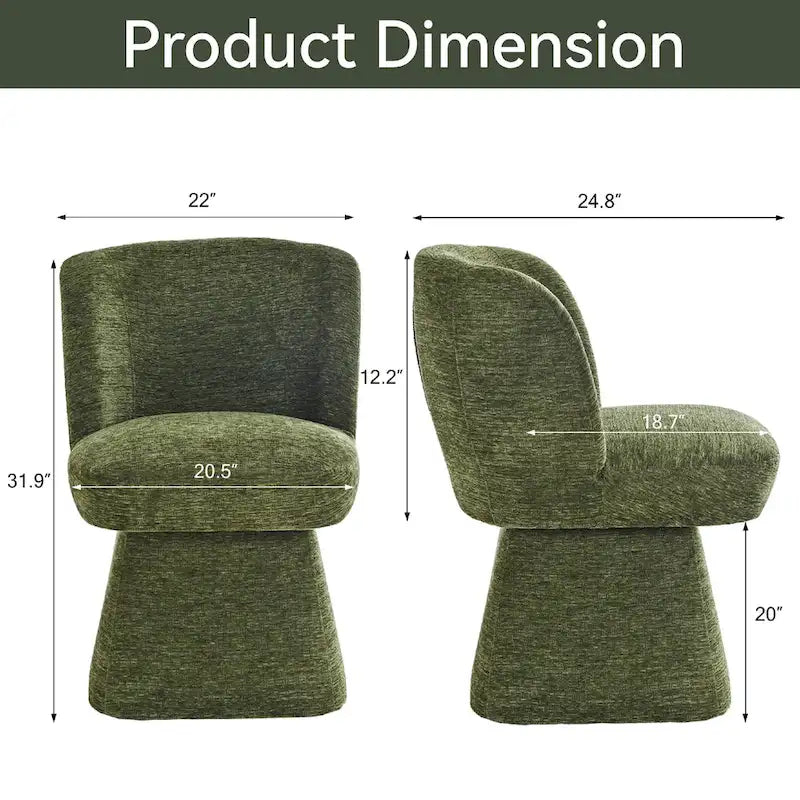 Grey / Green / Orange / Beige Boucle Swivel Dining Chair, Set of 2