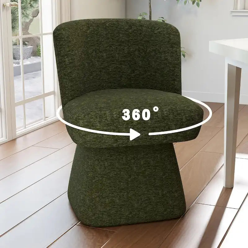 Grey / Green / Orange / Beige Boucle Swivel Dining Chair, Set of 2