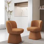 Grey / Green / Orange / Beige Boucle Swivel Dining Chair, Set of 2