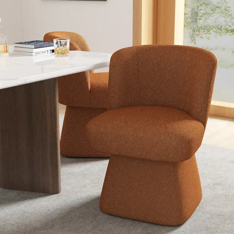 Grey / Green / Orange / Beige Boucle Swivel Dining Chair, Set of 2