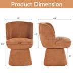 Grey / Green / Orange / Beige Boucle Swivel Dining Chair, Set of 2