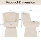 Grey / Green / Orange / Beige Boucle Swivel Dining Chair, Set of 2