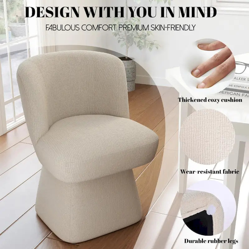 Grey / Green / Orange / Beige Boucle Swivel Dining Chair, Set of 2