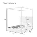 Lit à baldaquin en velours doré et beige / noir et blanc avec tête de lit haute – King/Queen, 1 à 2 personnes